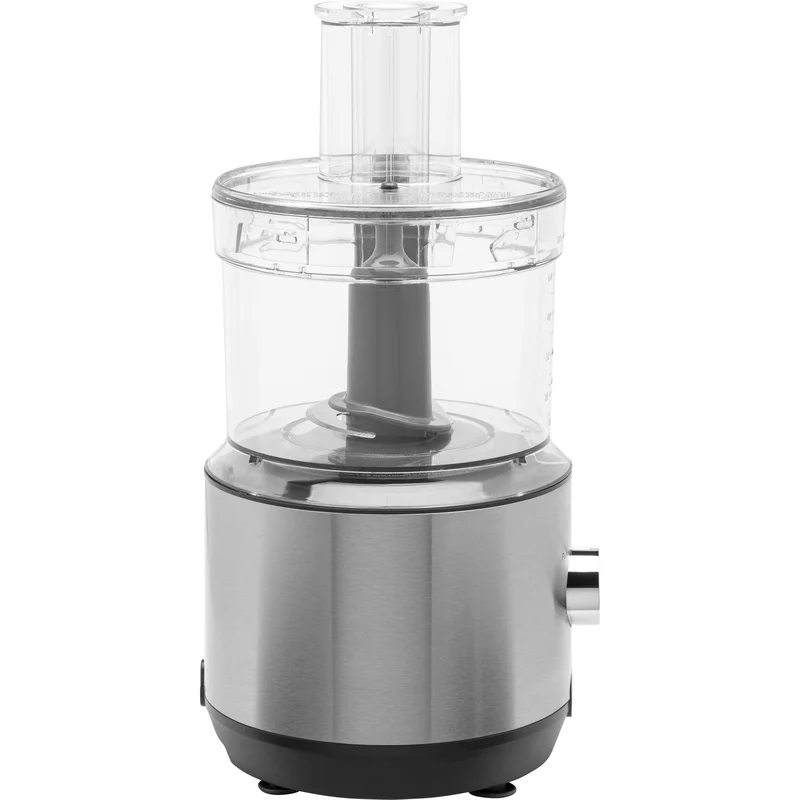 GE G8P0AASSPSS Food Processor 12 Cup | Complete With 3 Feeding Tubes. Stainless Steel Mixing Blade & Shredding Disc | 3 Speed | Great for Shredded Cheese. Chicken & More | Kitchen Essentials | 550 Watts