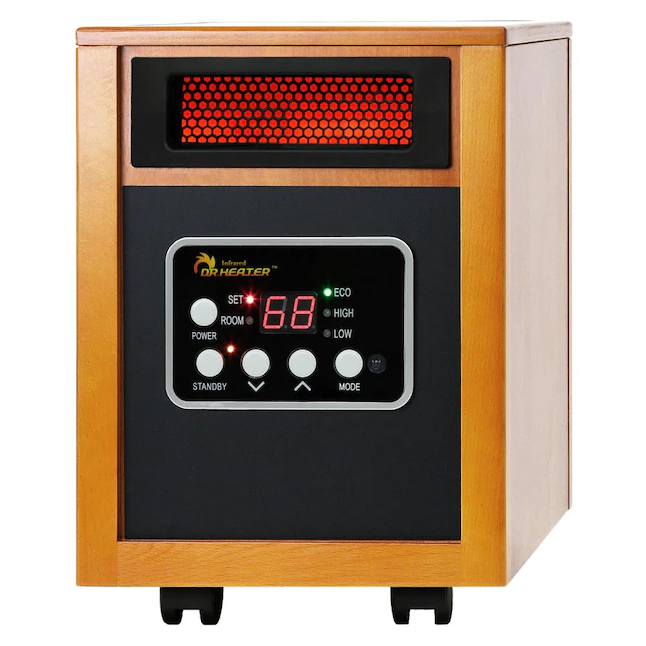Dr Infrared Heater 1500-Watt Infrared Quartz Cabinet Indoor Electric Space Heater with Thermostat and Remote Included