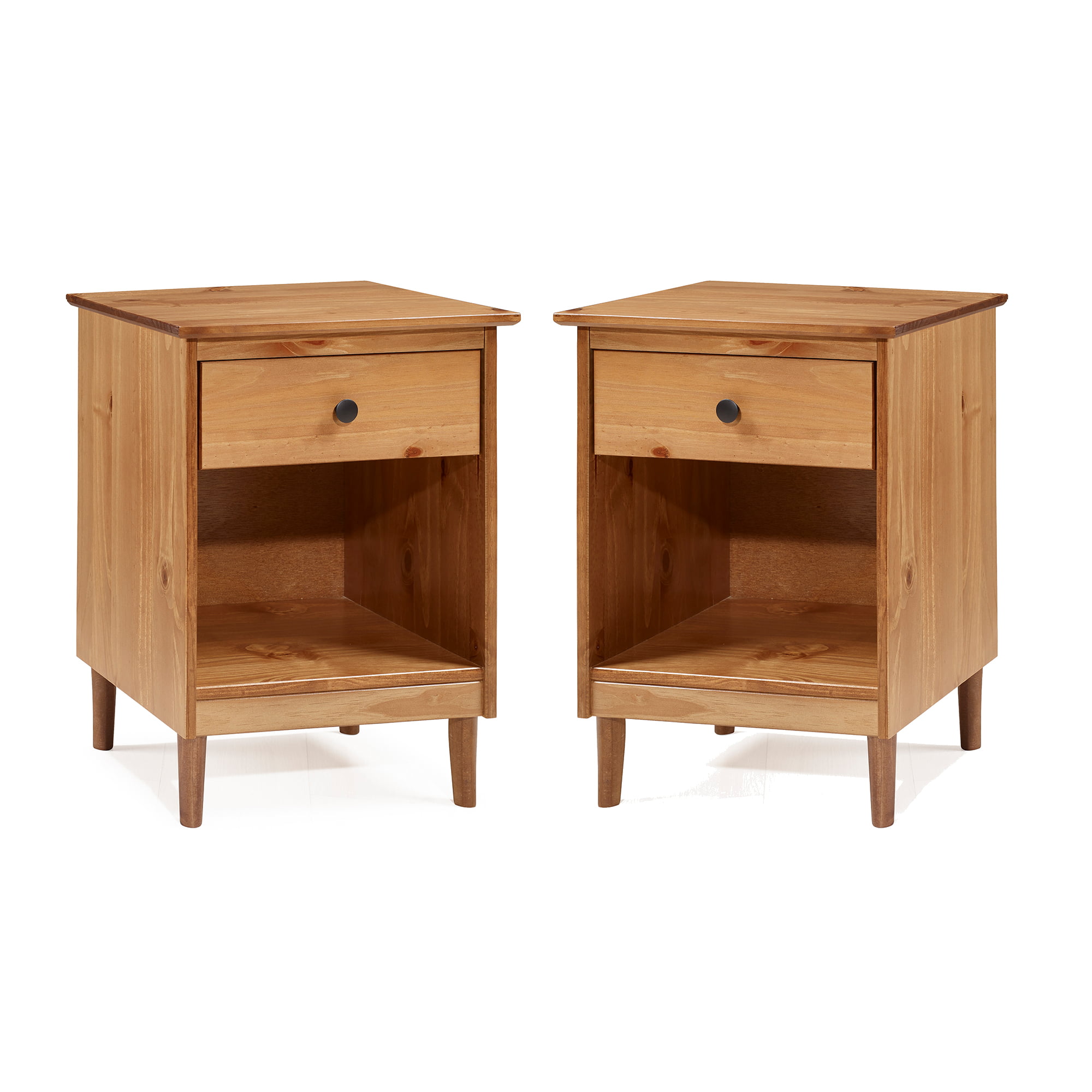 Bellamy Studios Wright Mid-Century Nightstand. Caramel. Set of 2