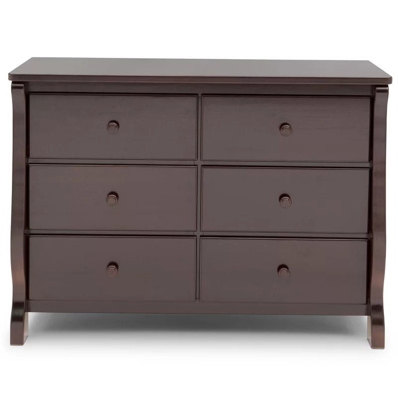 Delta Children 70816-207 Universal 6 Drawer Dresser. Greenguard Gold Certified. Dark Chocolate