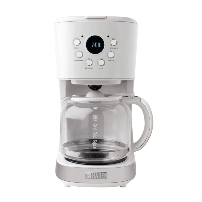 Haden 75061 Heritage 12-Cup Ivory White Residential Drip Coffee Maker. Ivory White