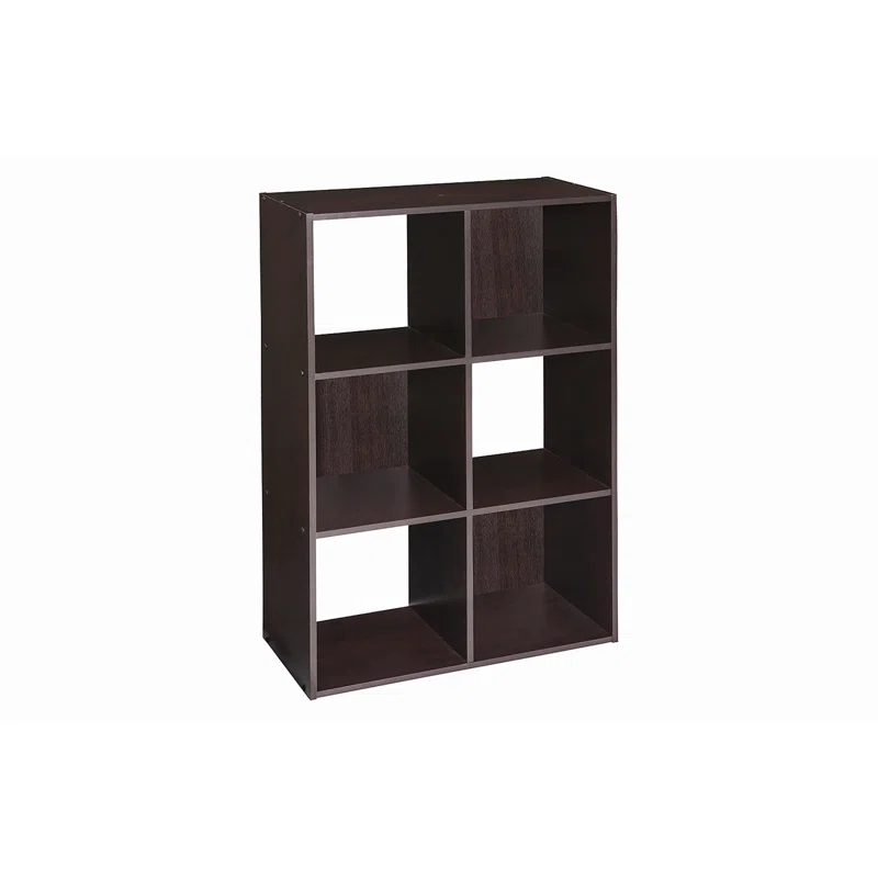 ClosetMaid Cubeicals 6 Cube Storage Shelf Organizer Bookshelf Stackable. Vertical or Horizontal. Easy Assembly. Wood. Chocolate Finish