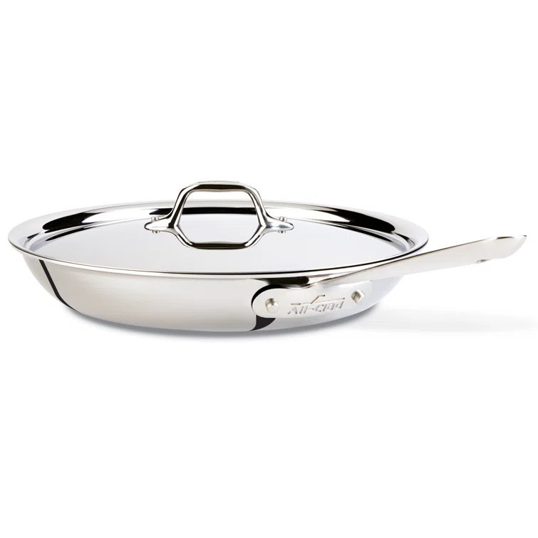 All-Clad D3™ Stainless Frying Pan with Lid - 12″ Diameter