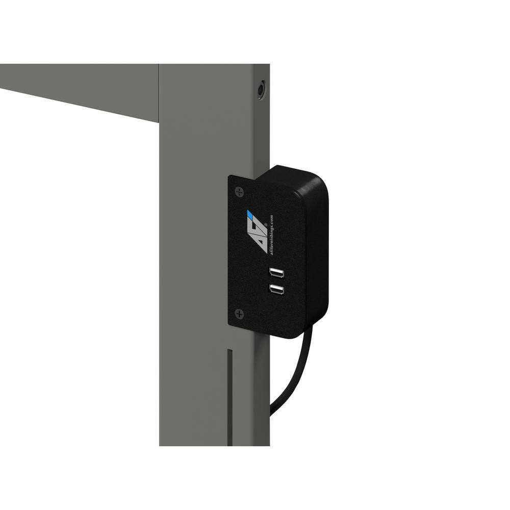 AFI  Madison Grey Full Platform Bed with Flat Panel Foot Board and Full Urban Trundle Bed