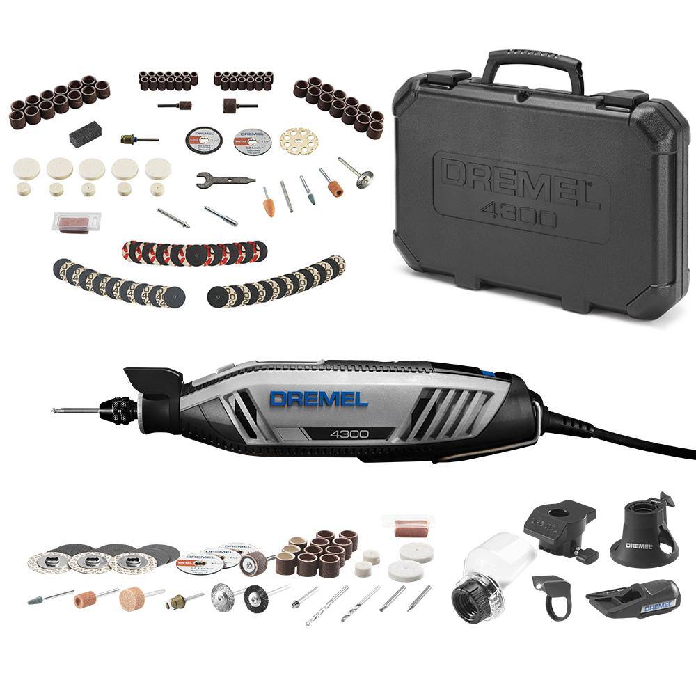 Dremel 71301+43005/40 4300 Series 1.8 Amp Variable Speed Corded Rotary Tool Kit + Rotary Tool Accessory Kit (130-Piece)