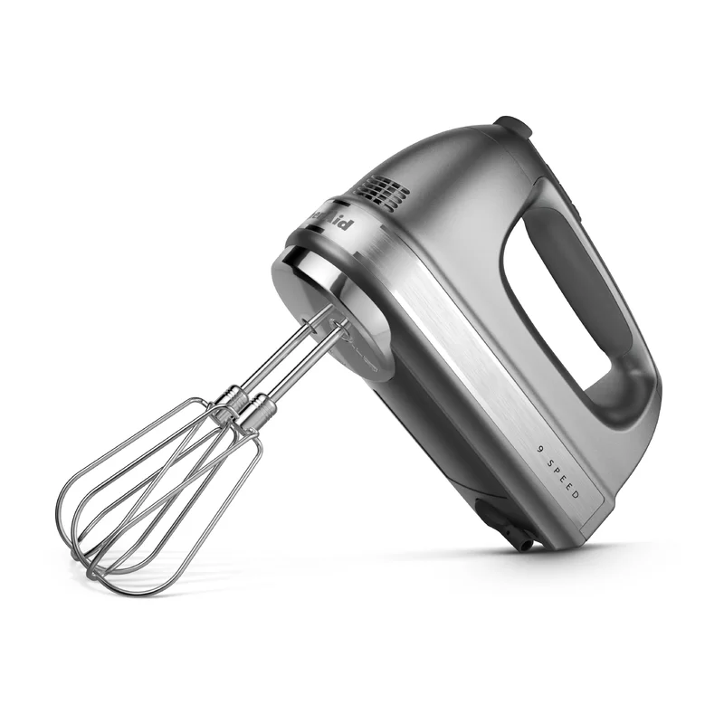 KitchenAid KHM926CU 9-Speed Digital Hand Mixer with Turbo Beater II Accessories and Pro Whisk - Contour Silver