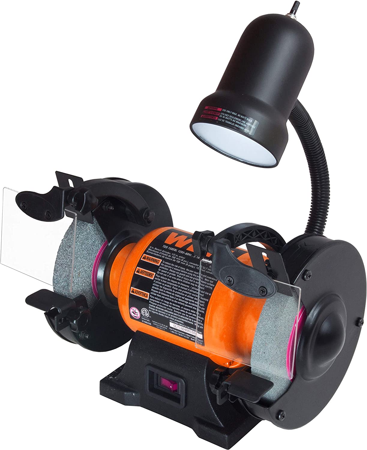 WEN BG4276 2.1-Amp 6-Inch Single Speed Bench Grinder with Flexible Work Light