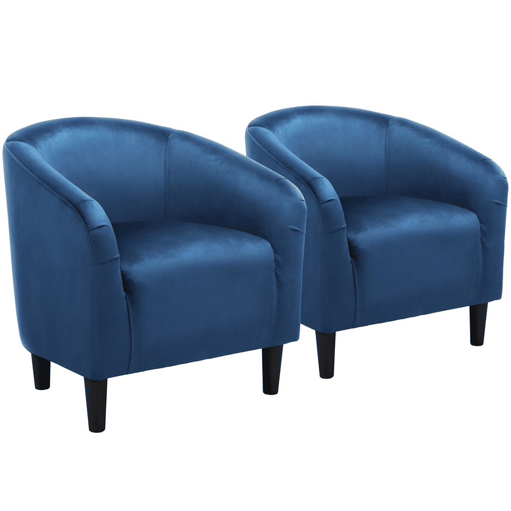Easyfashion Tub Chair. Set of 2. Pagoda Blue Velvet