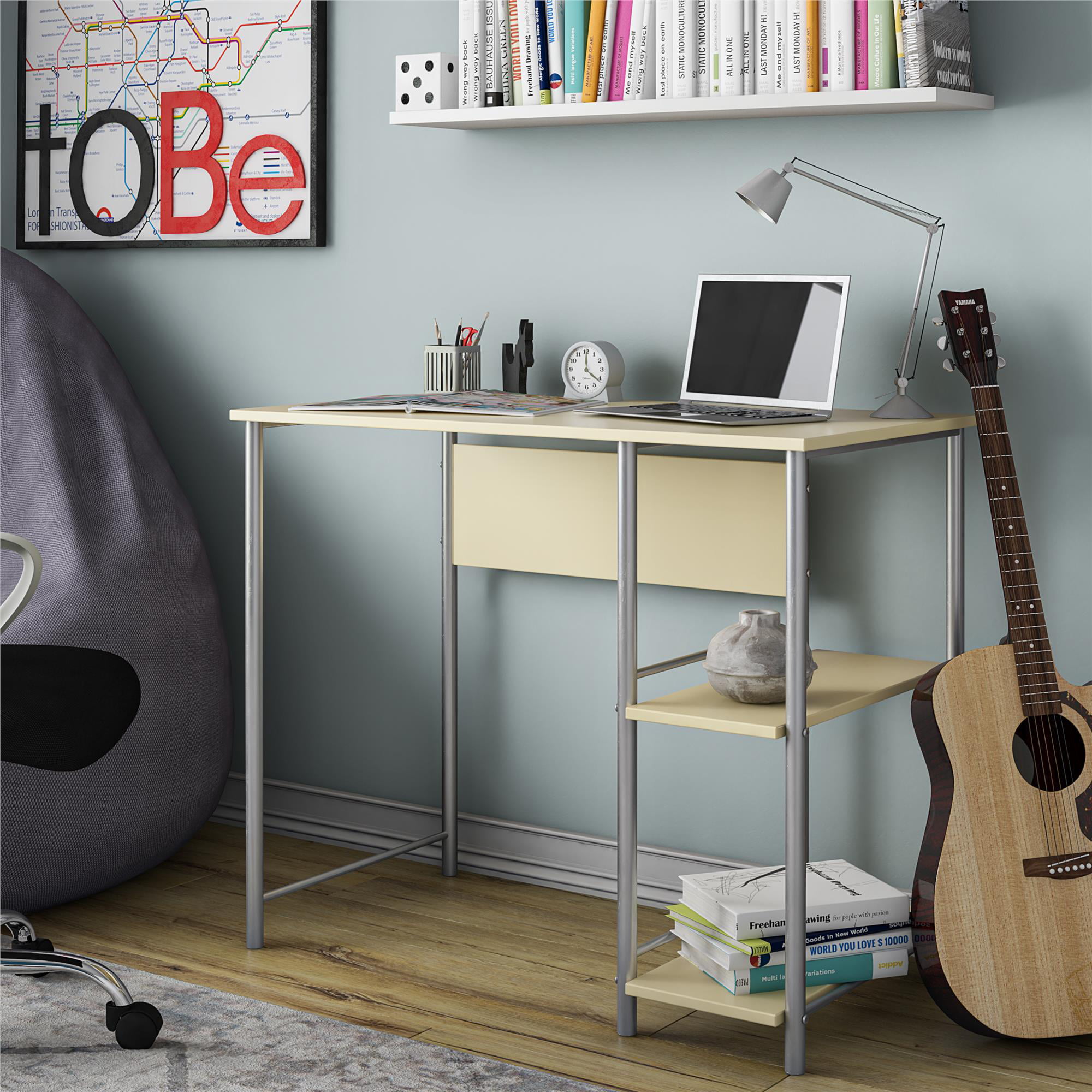 Mainstays Basic Metal Student Computer Desk. Yellow