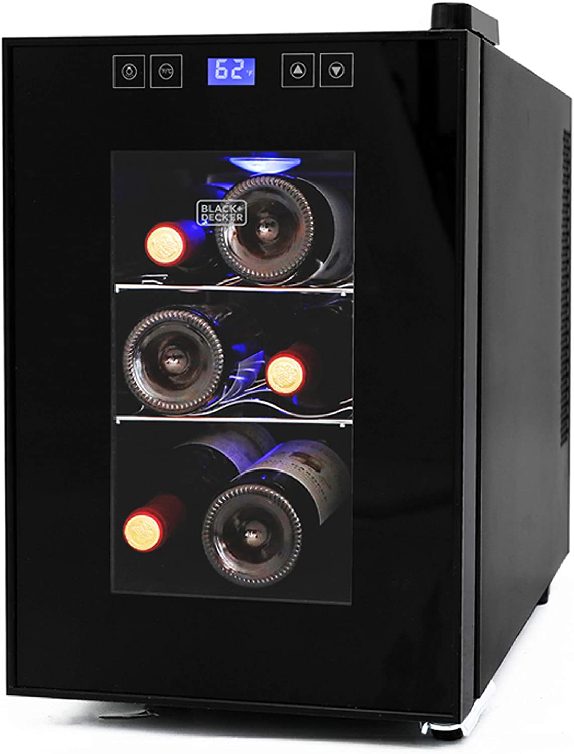 BLACK+DECKER  9.7-in W 6-Bottle Capacity Black Freestanding Wine Cooler