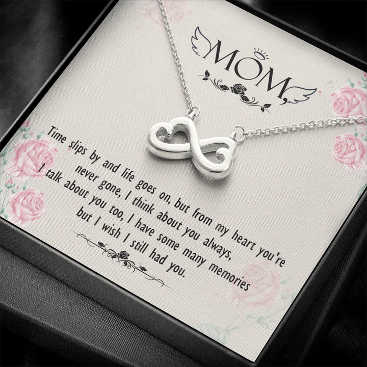 Double Heart Necklace for Mom. Gift for Mother's Day