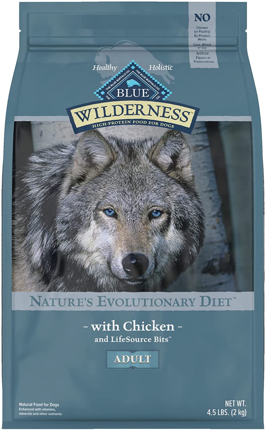 Blue Buffalo Wilderness High Protein. Natural Adult Dry Dog Food. Chicken 4.5-lb