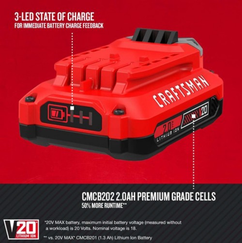 Craftsman V20 2 Ah Lithium-Ion Battery