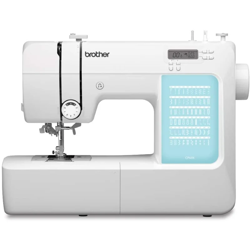 Brother CP60X Computerized Sewing Machine. 60 Built-in Stitches. LCD Display. 7 Included Feet. White