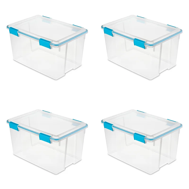 Sterilite 54 Qt. Latched Gasket Plastic Storage Container (4-Pack)