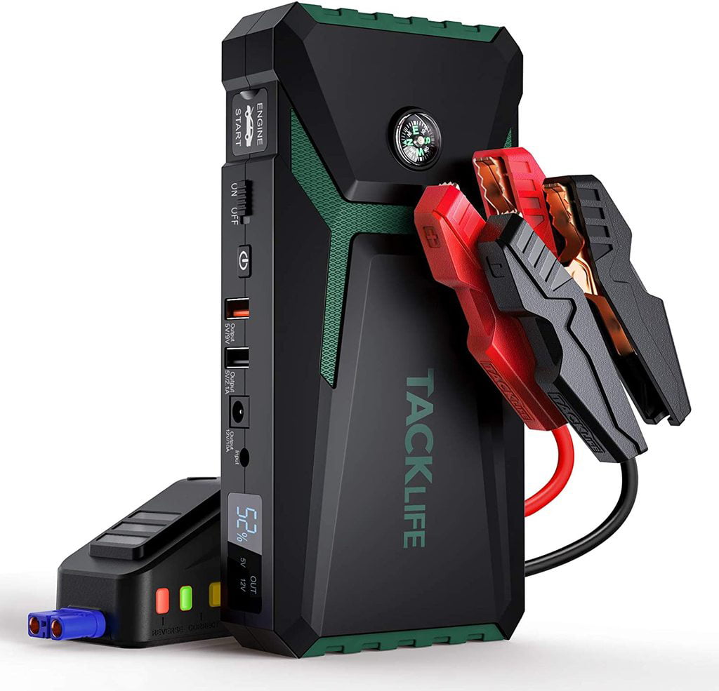 Tacklife 800A Peak 18000mAh Car Jump Starter (up to 7.0L Gas. 5.5L Diesel Engine). 12V Auto Battery Booster.T8 Green