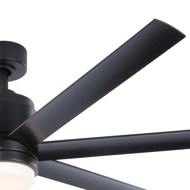 Fanimation Studio Collection Blitz 56-in Black LED Indoor/Outdoor Ceiling Fan with Light Remote (7-Blade)