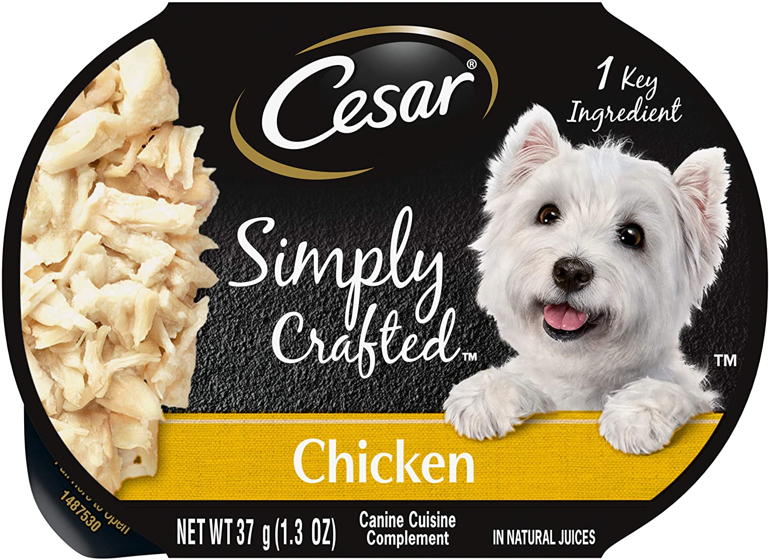 Cesar Simply Crafted Chicken Limited-Ingredient Wet Dog Food Topper - Chicken Flavor. Pack of 10