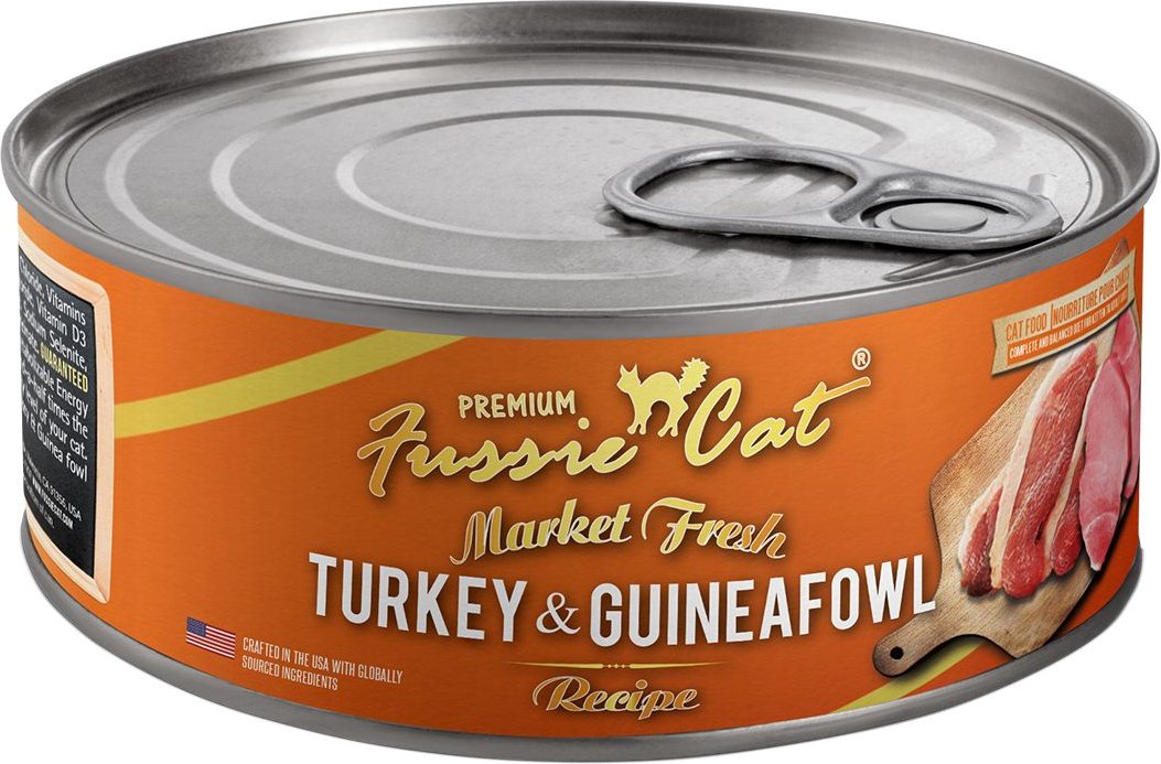 Fussie Cat Market Fresh Turkey & Guineafowl Wet Cat Food. 5.5-oz can. case of 24