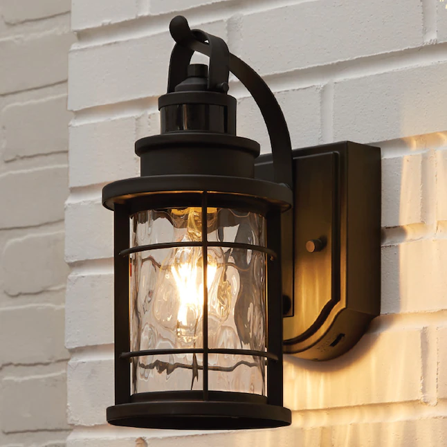 Allen + roth  Berlin 1-Light 12.6-in Black Motion Sensor Outdoor Wall Light
