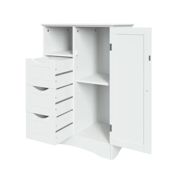 Winston Porter Caril Freestanding Bathroom Cabinet - White