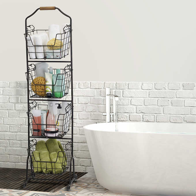 Gourmet Basics by Mikasa Ferme 4-Tier Fruit/Home Storage Market Basket