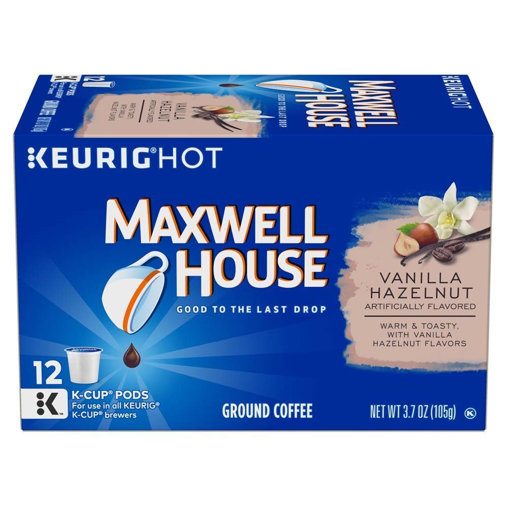 Maxwell House Vanilla Hazelnut K-Cup® Coffee Pods (72 ct Pack. 6 Boxes of 12 Pods)