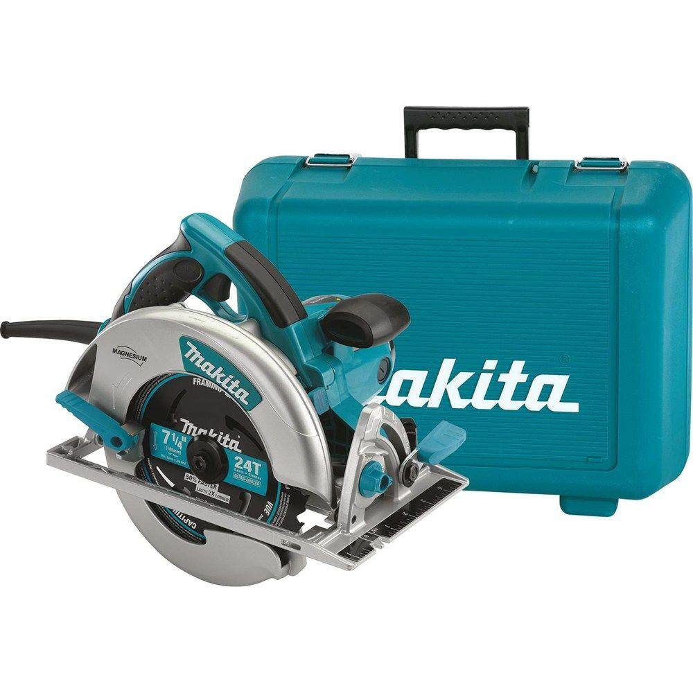 Makita 868926 15 Amp 7-1/4 in. Corded Lightweight Magnesium Circular Saw with LED Light. Dust Blower. 24T Carbide blade. Hard Case