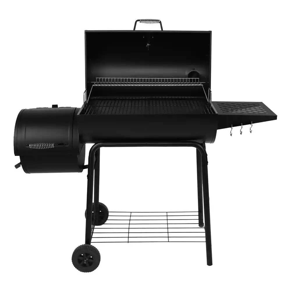 Royal Gourmet CC1830RC 30 in. Smoker Black Barrel Charcoal Grill with Offset Smoker with Cover For Outdoor. Backyard Cooking