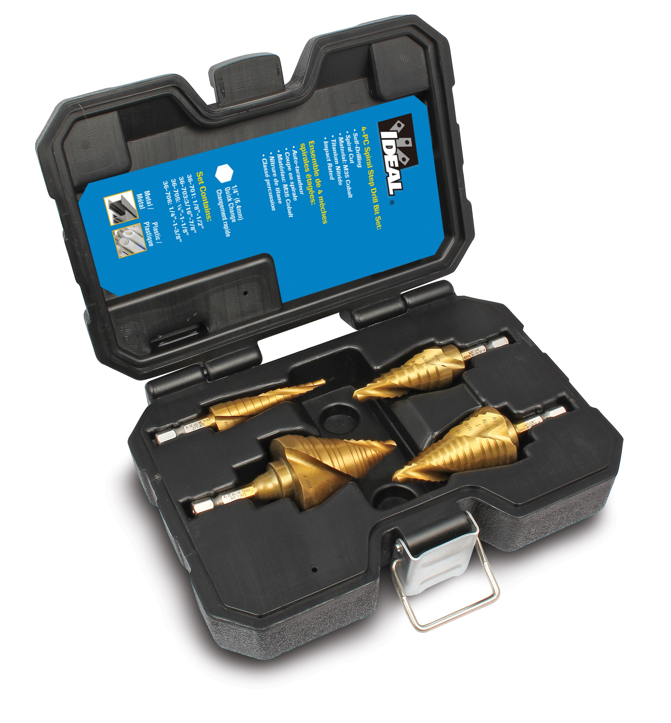 IDEAL 1/4-in Step Drill Bit Set (1/4-in to 1-3/8-in)
