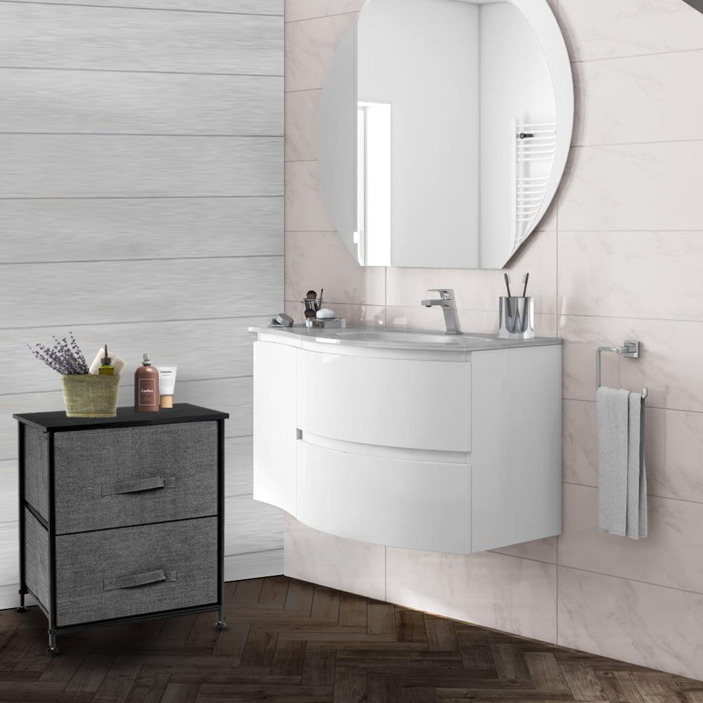 Zimtown Nightstand with 2 Drawers - Bedside Furniture & Accent End Table Chest Gray