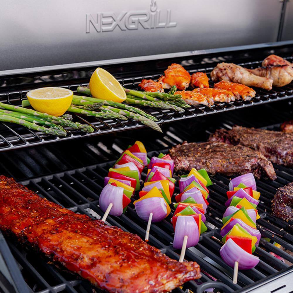 Nexgrill 720-1046A 5-Burner Propane Gas Grill in Stainless Steel and Black with Side Burner