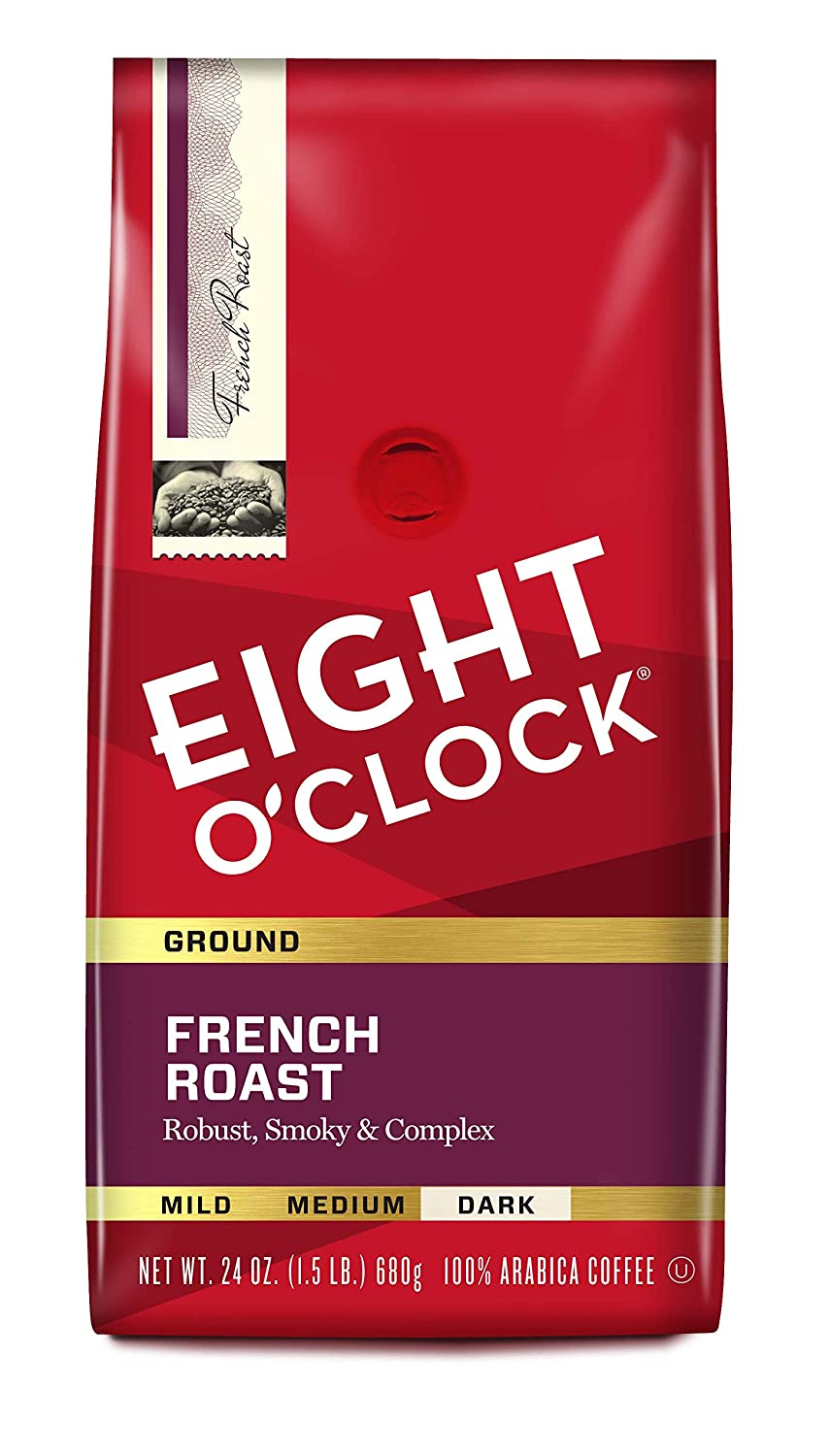 Eight O-Clock French Roast Ground Dark Roast Coffee. 24 Oz. Bag