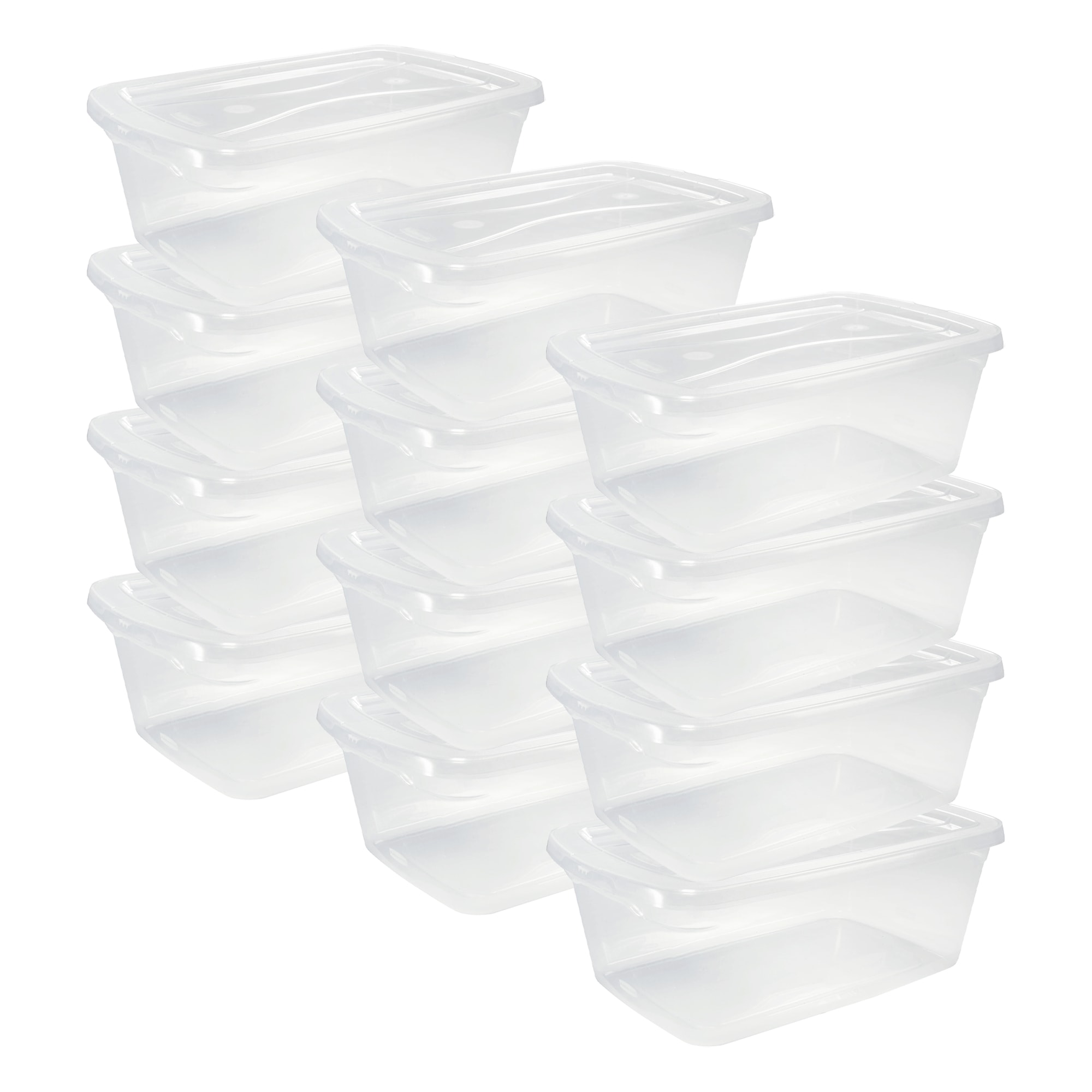 Rubbermaid 12-Pack Medium (6-Quart) Clear Weatherproof Heavy Duty Underbed Tote with Latching Lid