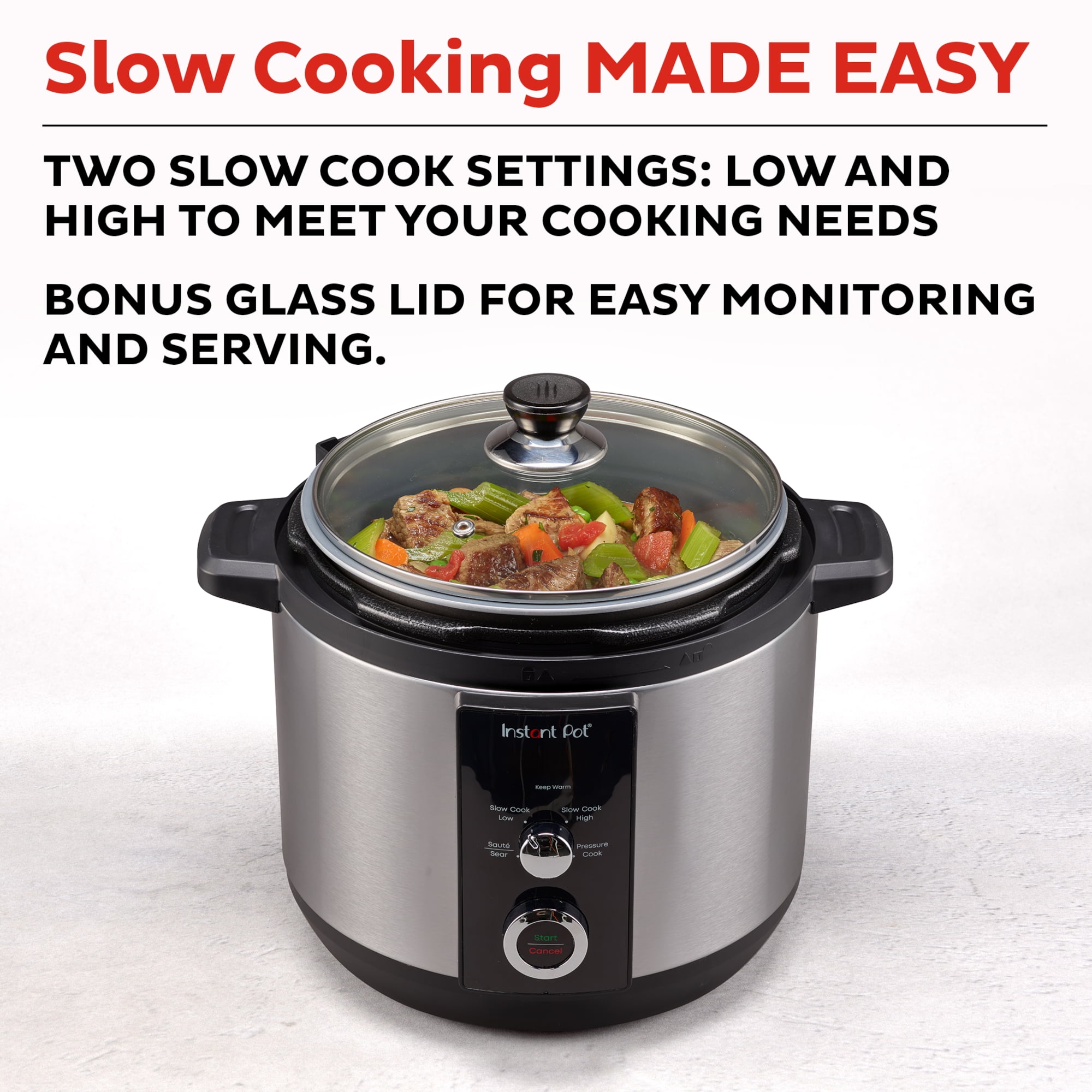 Instant Pot 6QT Easy 3-in-1 Slow Cooker. Pressure Cooker. and Sauté Pot