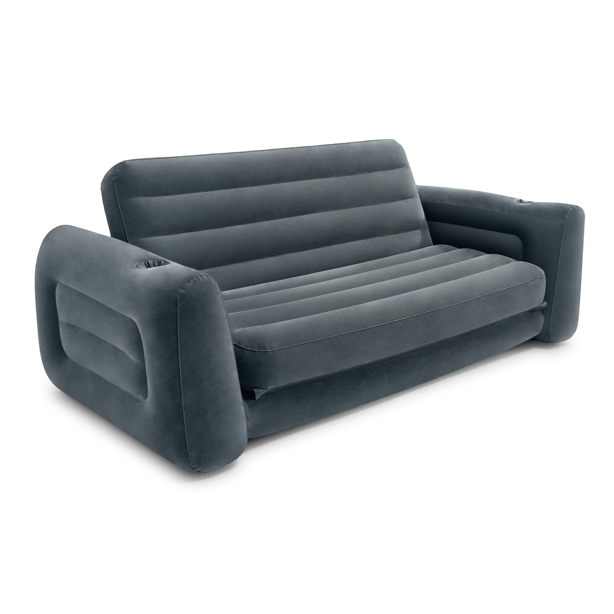 Intex Queen Size Inflatable Pull-Out Sofa Bed Couch and Chair Sleeper. Dark Gray
