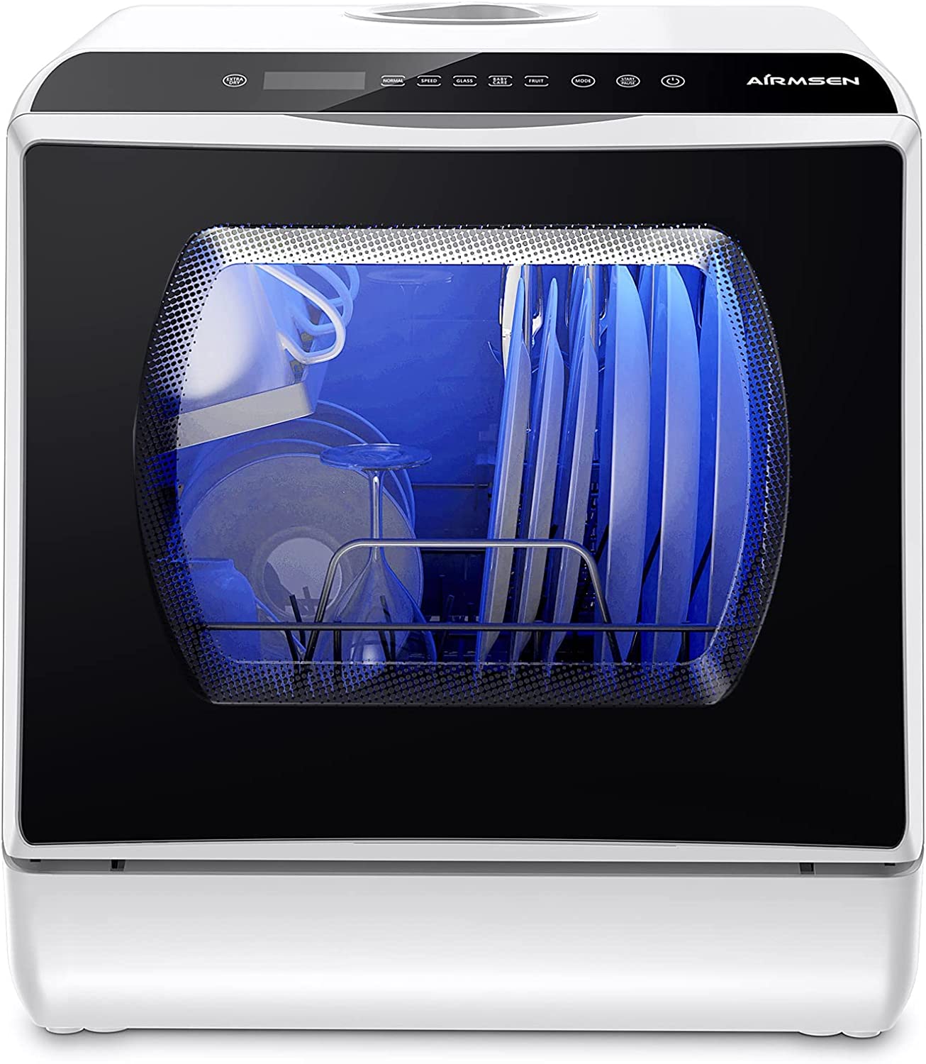 Portable Countertop Dishwasher. Compact Mini Dishwasher with 5L Built-in Water Tank. 5 Washing Programs & Air-Dry Function. Baby Care. Glass & Fruit Wash for Apartments. Dorms and RVs