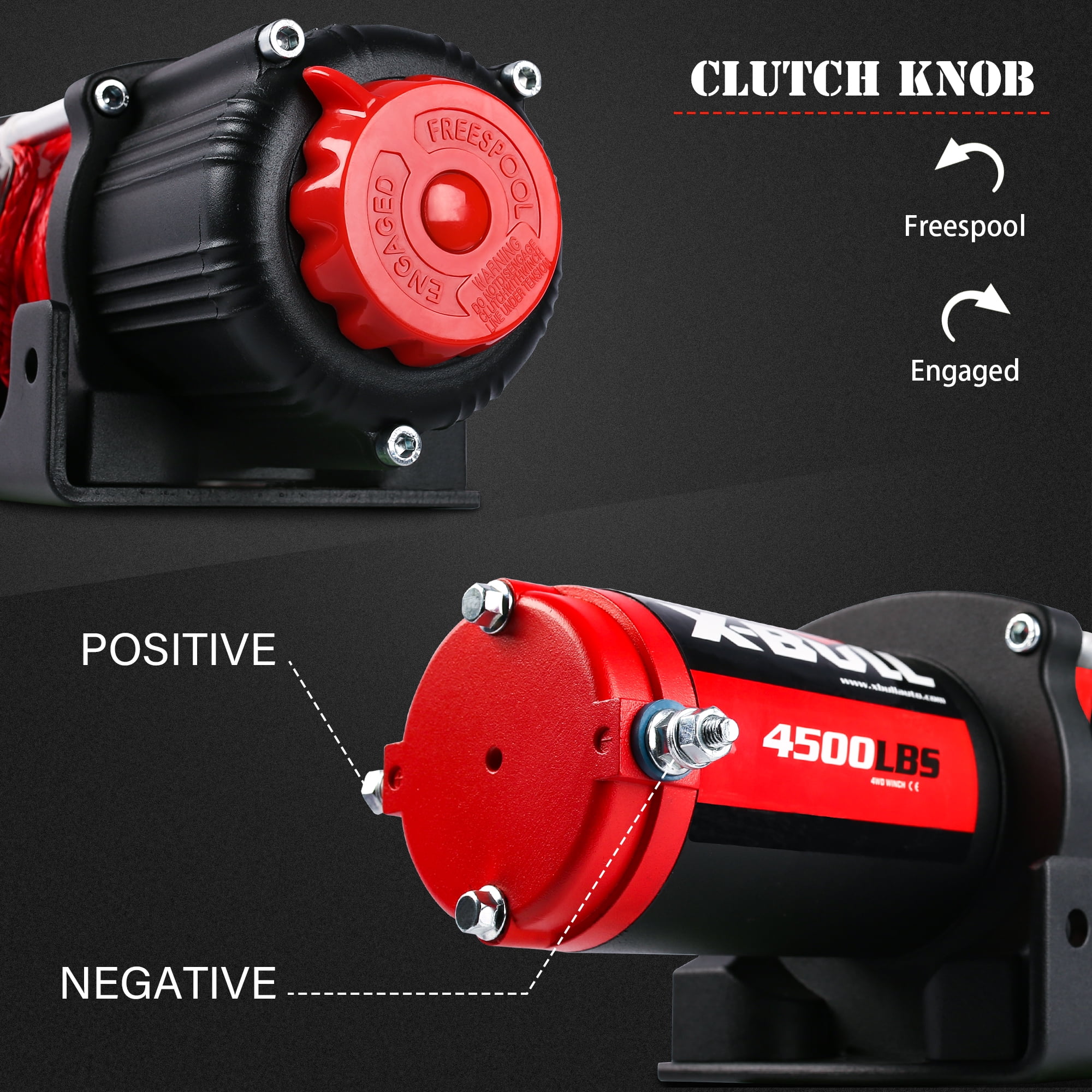 X-BULL 4500lbs Winch 12V Electric Winch Kits with Fairlead ATV/UTV Winch with Waterproof Synthetic Rope Winch with Wireless Remotes and Mounting Bracket