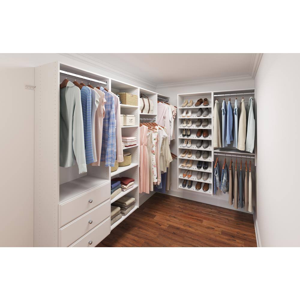Closet Evolution WH28 Essential Shoe 25 in. W Classic White Wood Closet Tower
