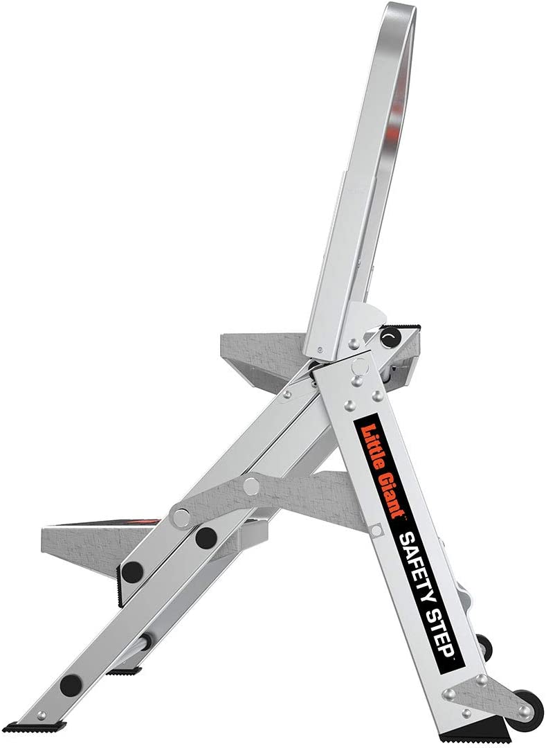 Little Giant Ladders. Safety Step. 2-Step. 2 foot. Step Stool. Aluminum. Type 1A. 300 lbs weight rating. (10210BA). Gray