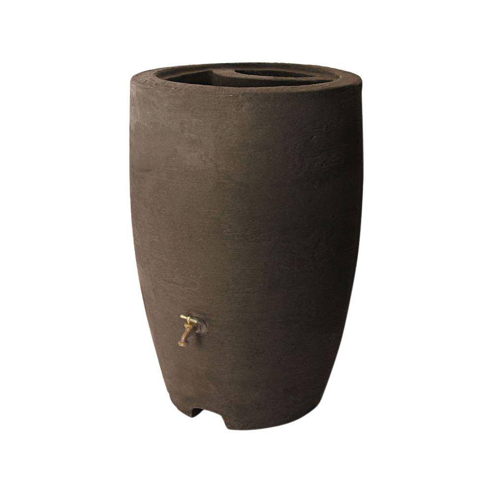 Algreen 86312 Athena 50 Gal. Brownstone Rain Barrel
