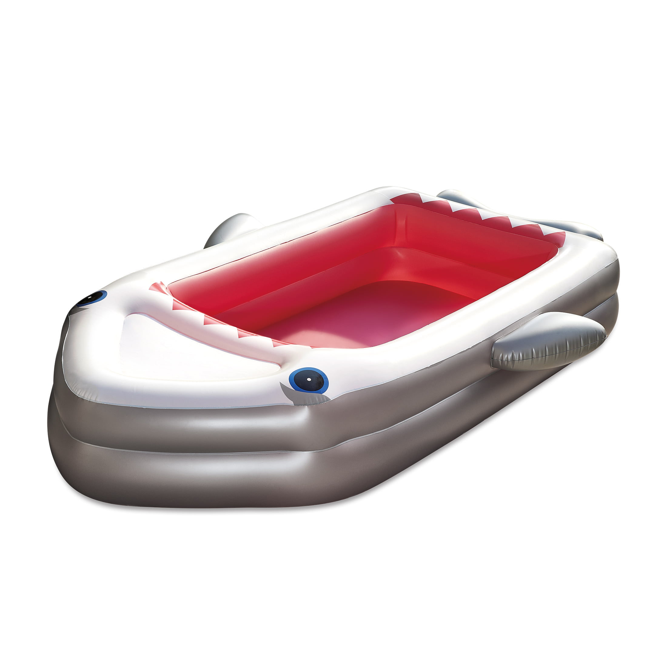 Summer Waves Inflatable Shark Family Pool. Rectangular. Gray. Ages 3+. Unisex