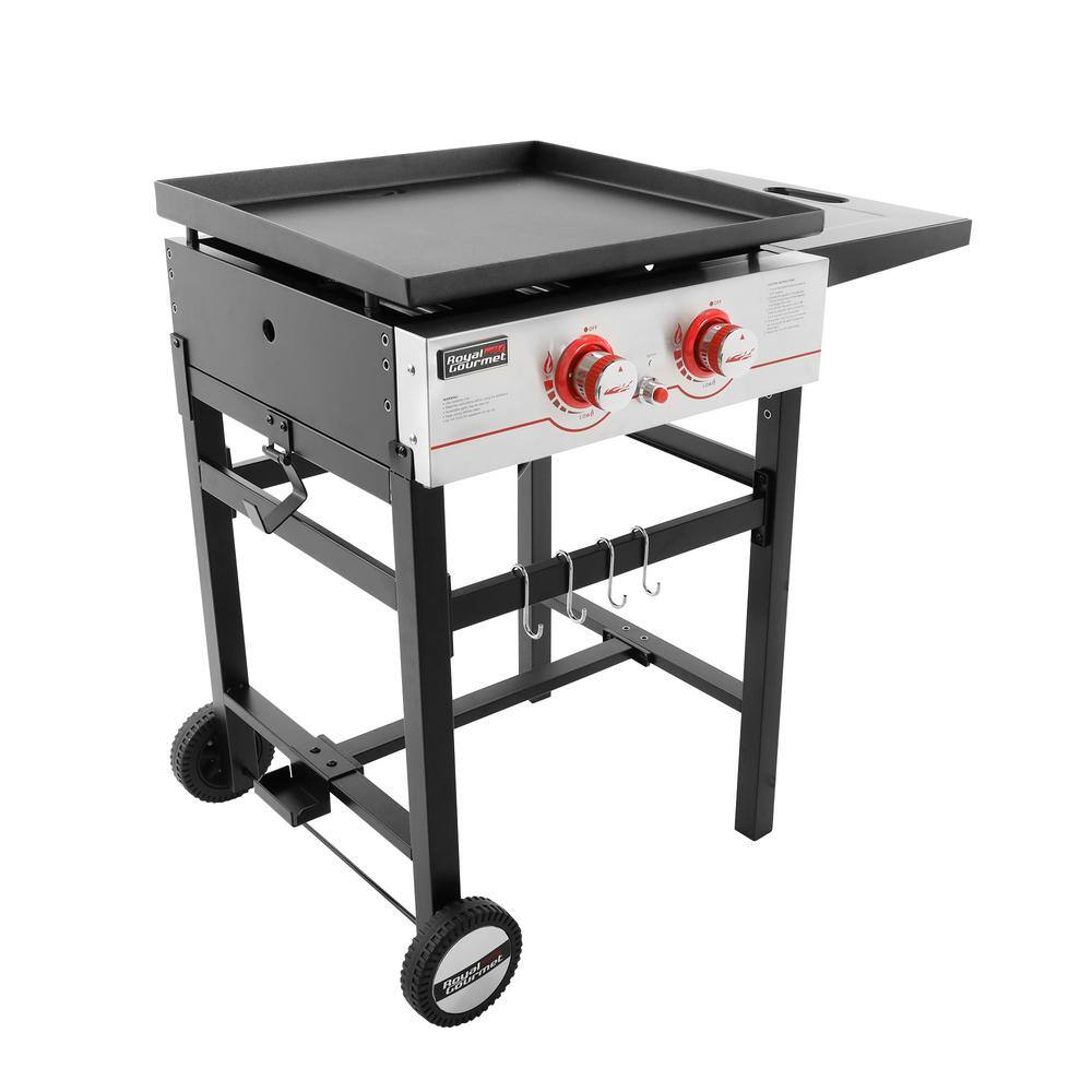 Royal Gourmet GB2000 2 Burner Propane Gas Grill Griddle with Fixed Side Tables