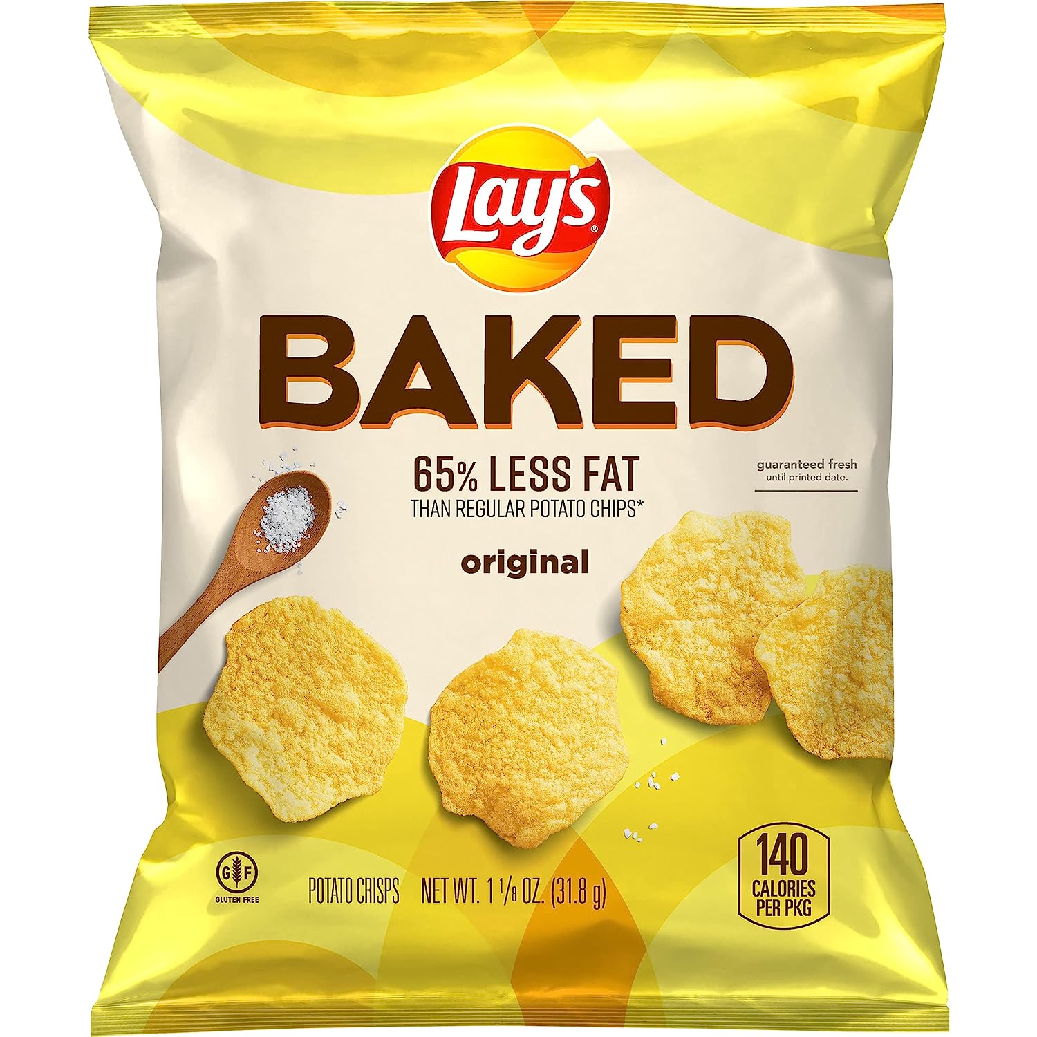 Baked Lay-s Oven Original Potato Crisps. 1.125 Ounce (Pack of 64)