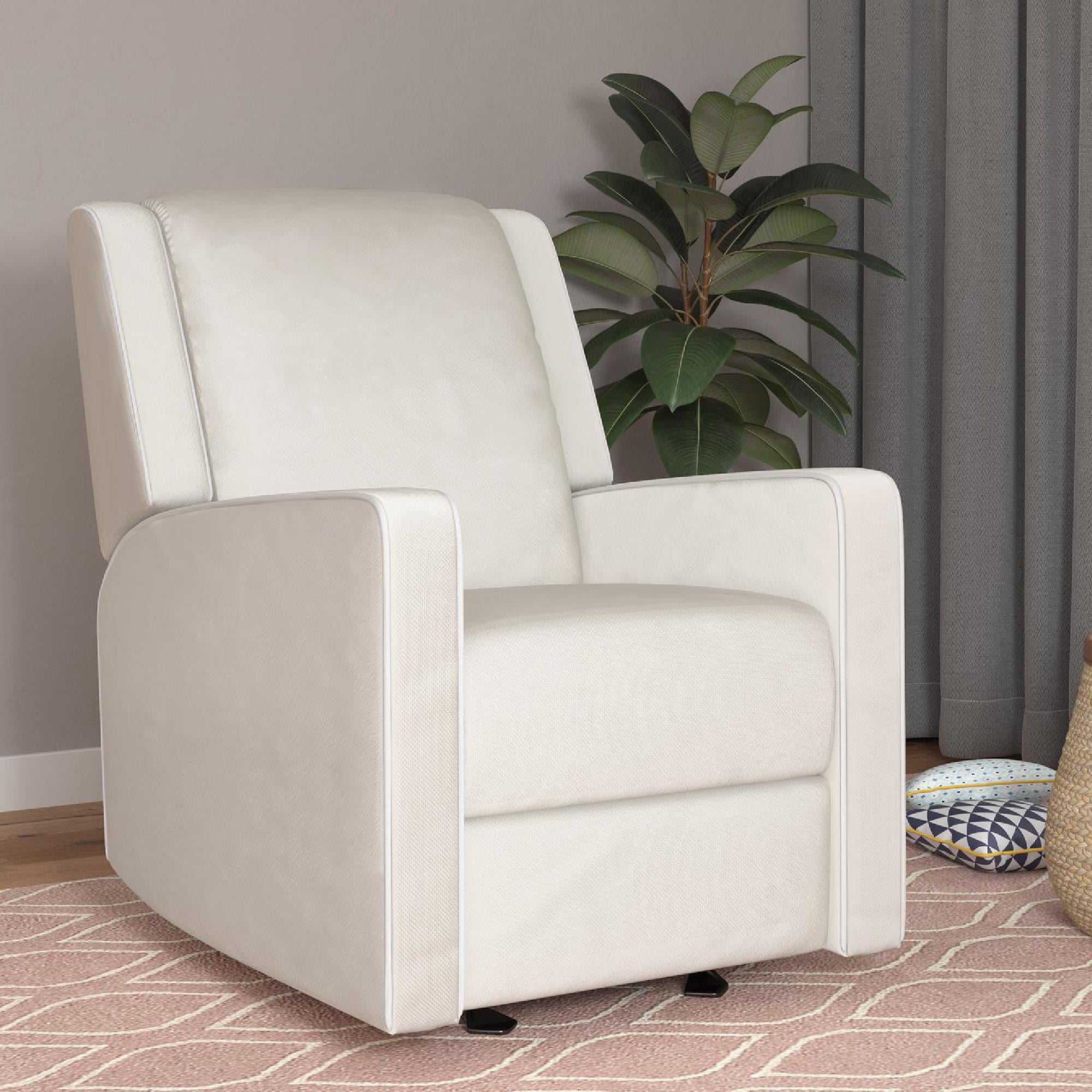 Baby Relax Robyn Rocker Recliner Chair with Pocket Coil Seating. White Linen