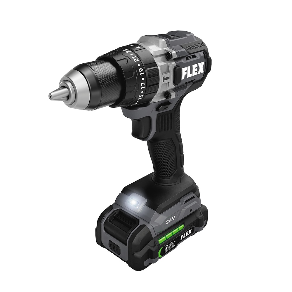 FLEX 1/2-in 24-volt-Amp Variable Speed Brushless Cordless Hammer Drill (2-Batteries Included)