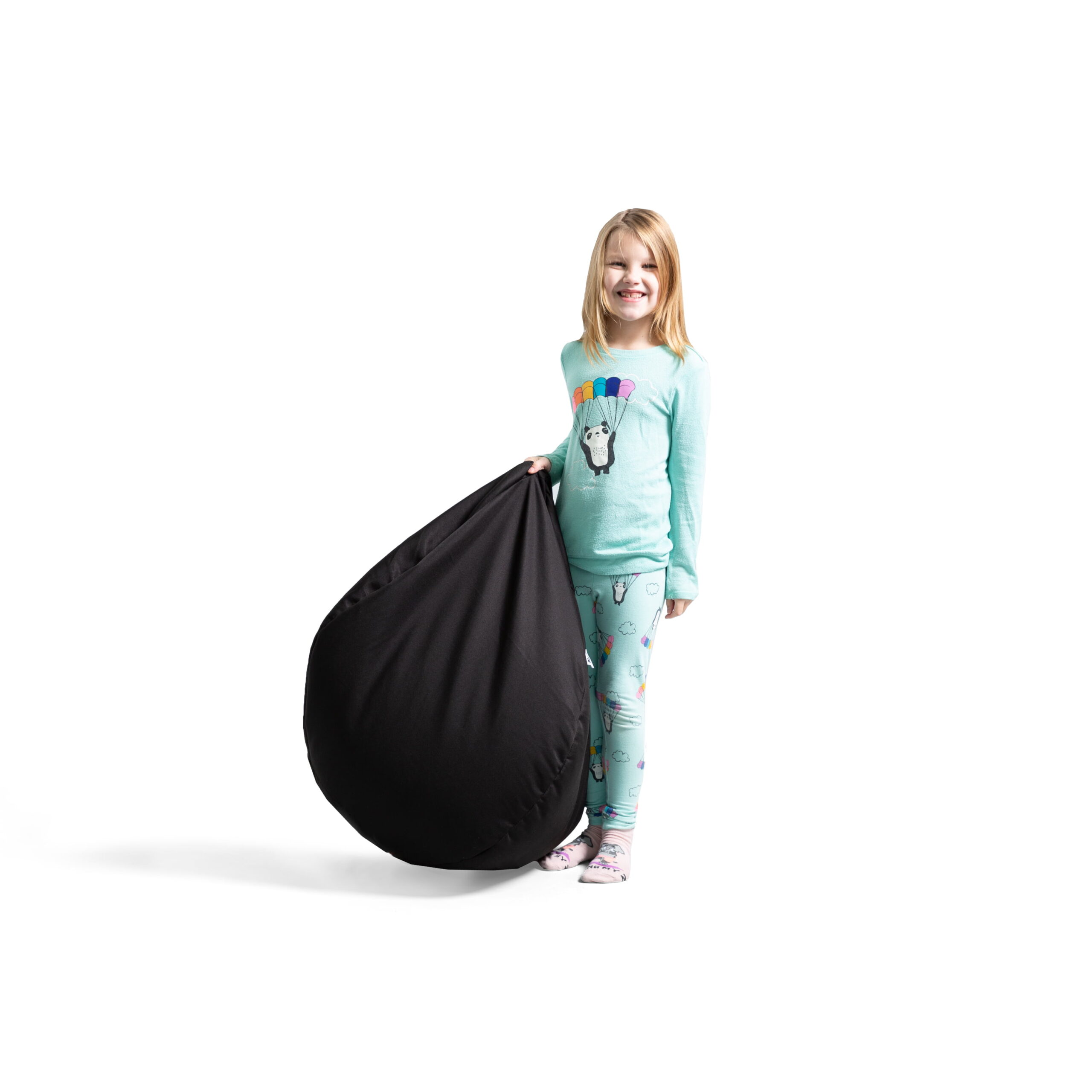 Big Joe Dot Bean Bag Chair 2-Pack. Gabardine Kids. 2ft. Black