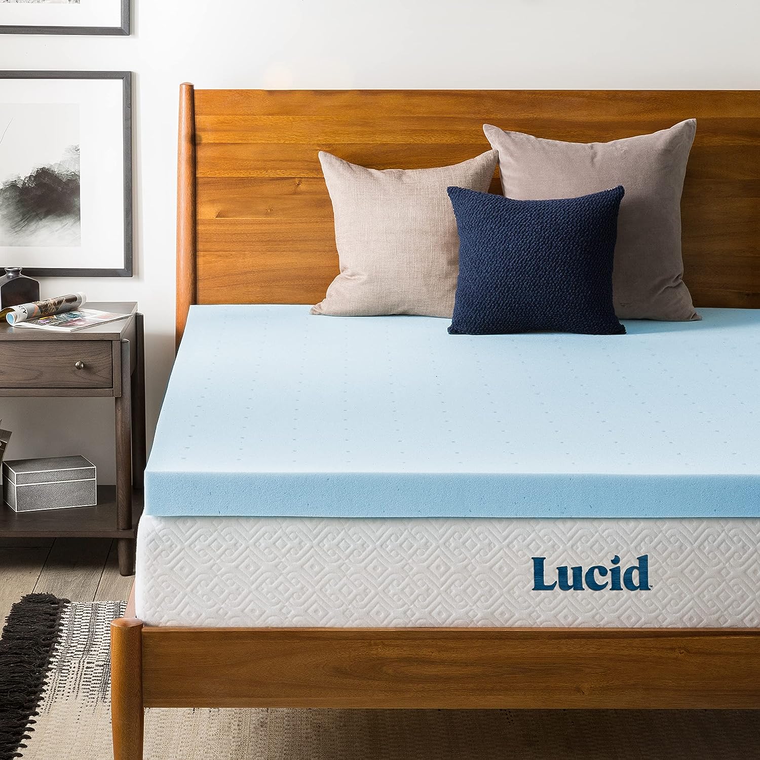 LUCID 3 Inch Memory Foam Mattress Topper. Gel Infused Twin XL Mattress Topper. CertiPUR-US Certified. Dorm Room Essentials