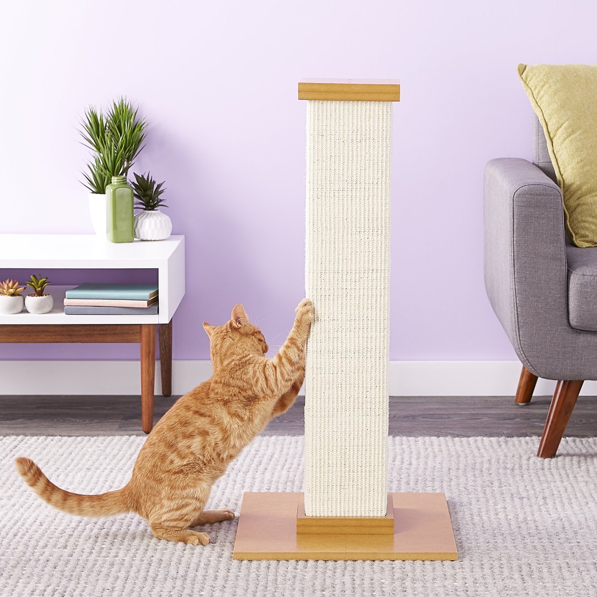 SmartCat The Ultimate 32-in Sisal Cat Scratching Post. Beige 