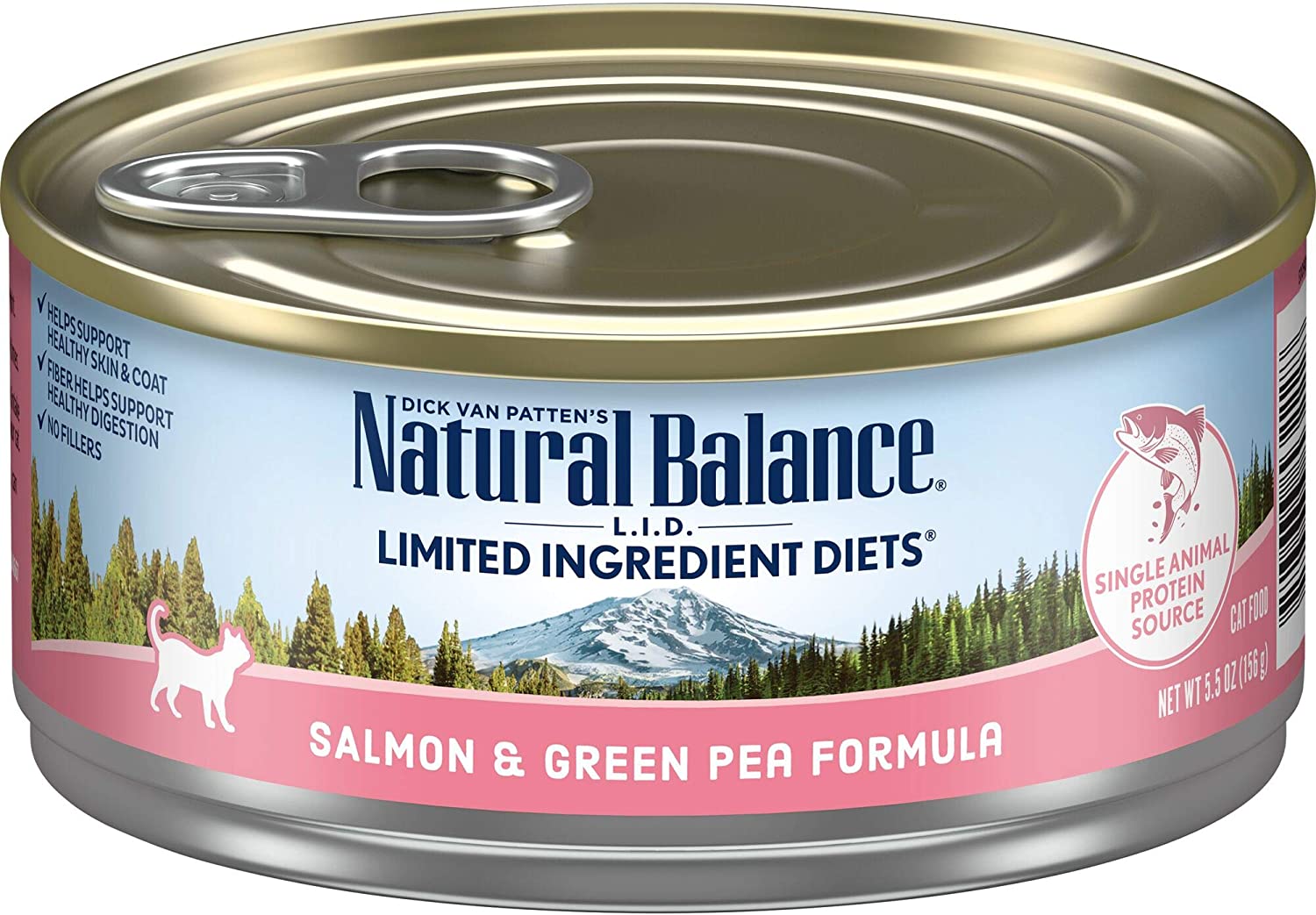 Natural Balance L.I.D. Limited Ingredient Diets Salmon & Green Pea Formula Grain-Free Canned Cat Food 5.5-oz case of 24